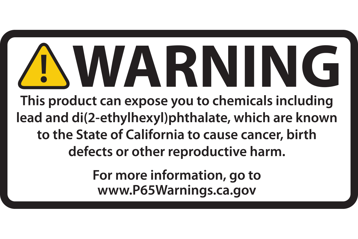 California Proposition 65 Warning Labels 1.5 Inch Square 500 Adhesive Stickers 